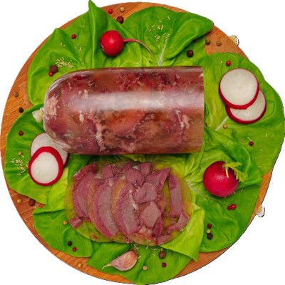 Мозайка в желе "Фермерская" (язык с сердечками)